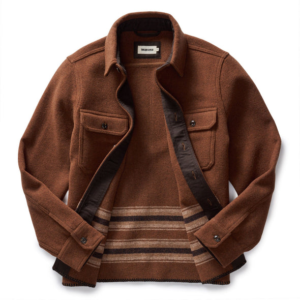 Taylor Stitch Ranger Shirt in Tarnished Copper Blanket Stripe