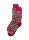 American Trench Cotton Fair Isle Sock in Red