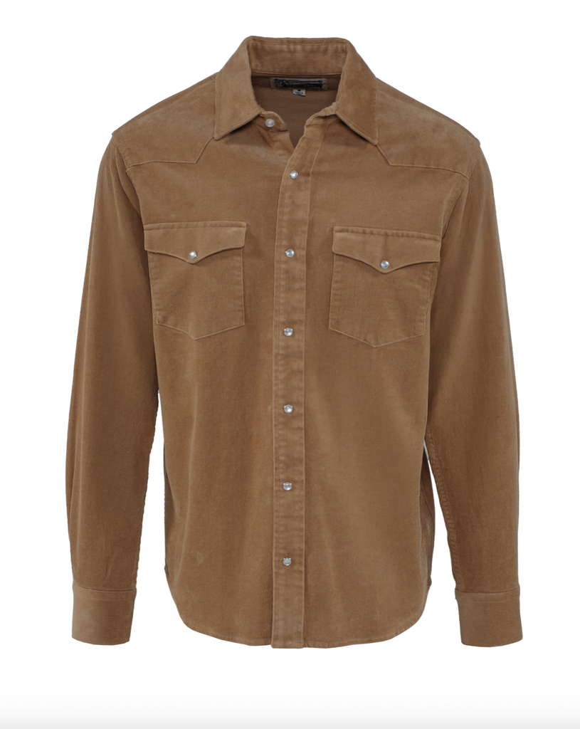 Schott N.Y.C. Corduroy Western Shirt in Tobacco