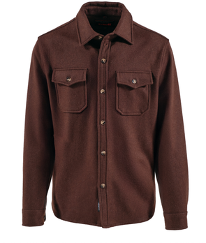 Schott N.Y.C. CPO Wool Shirt Jacket in Brown