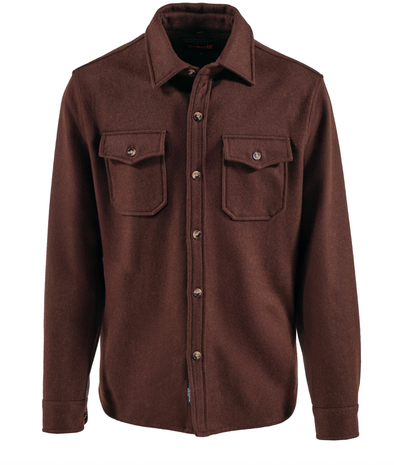 Schott N.Y.C. CPO Wool Shirt Jacket in Brown