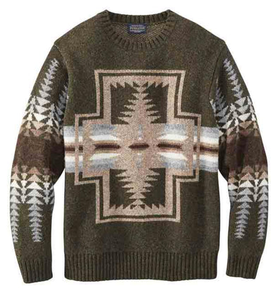 Pendleton Shetland Harding Crewneck Sweater in Green