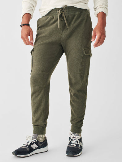 Faherty Knit Alpine Cargo Pant in Olive Heather