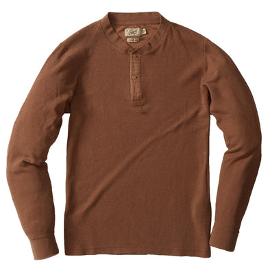 Grayer's Windsor Double Cloth Henley in Rubber