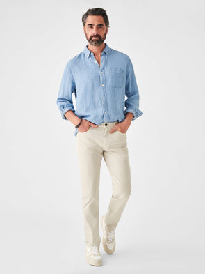 Faherty Comfort 5 Pocket Twill Pant in Stone