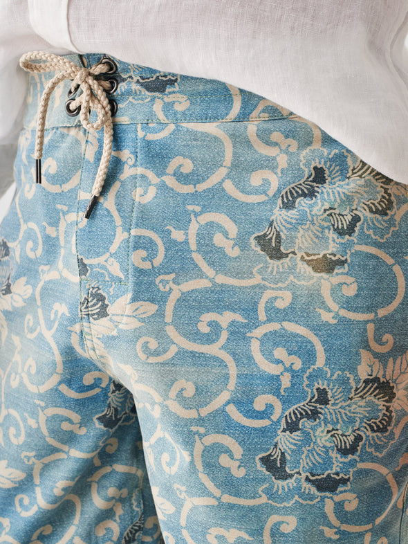 Faherty Classic Boardshort in Indigo Blossom Batik