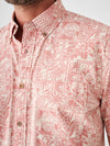 Faherty Playa SS Shirt in Coral Tile Print