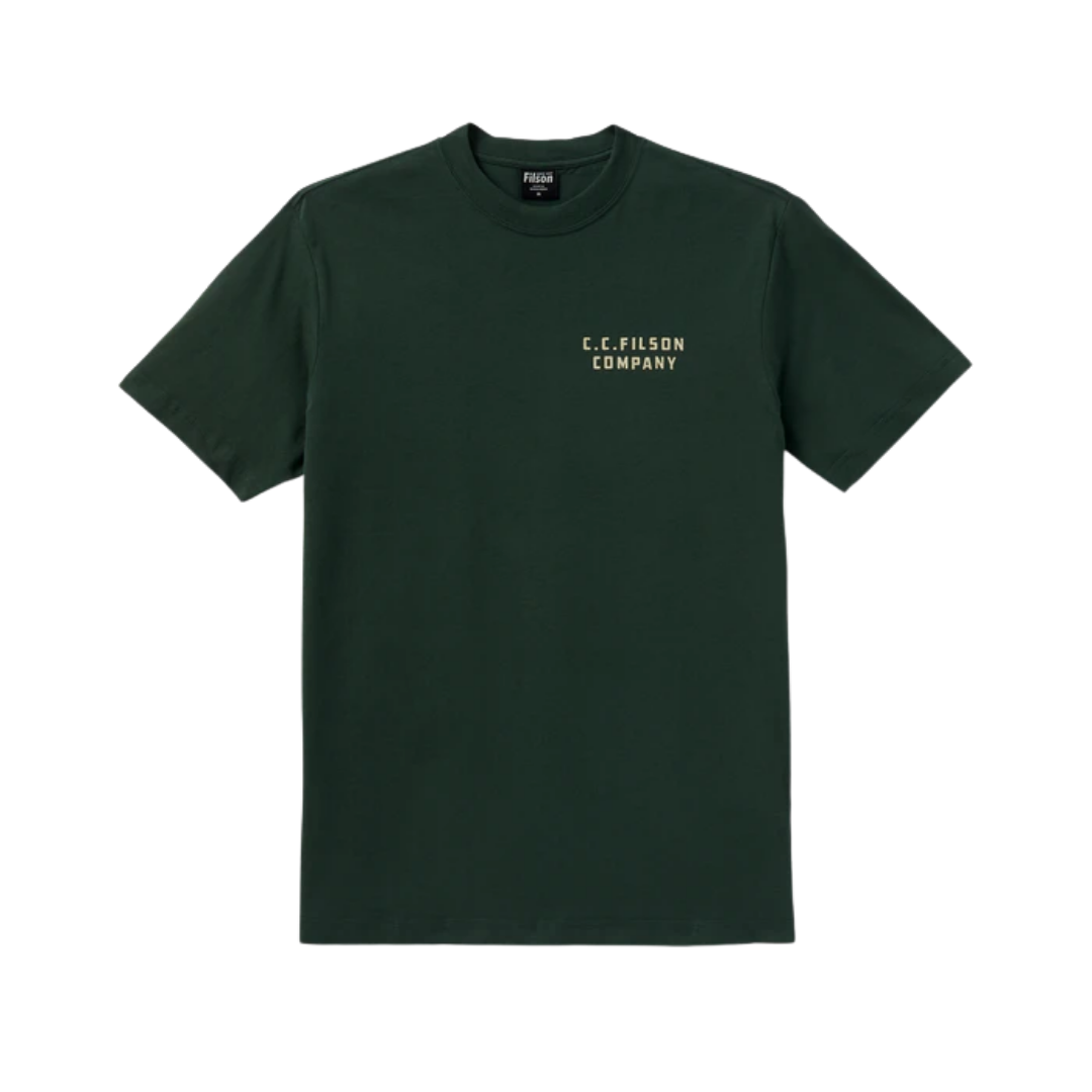Tシャツ・カットソー FILSON Men T-shirt Blue FMTEE0116K0077 106 Frontier graphic t-shirt by Filson | Birch / camping (Beige)