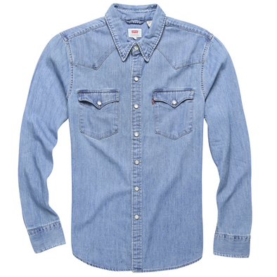 sagtmodighed Surrey Hop ind Levi's Barstow Western Shirt in Flat Stone Light