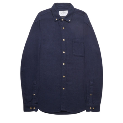 Portuguese Flannel Teca Long Sleeve Shirt in Navy