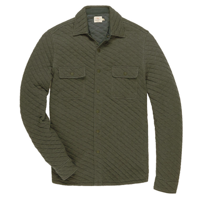 Faherty Epic Quilted CPO Shirt Jacket in Olive Melange