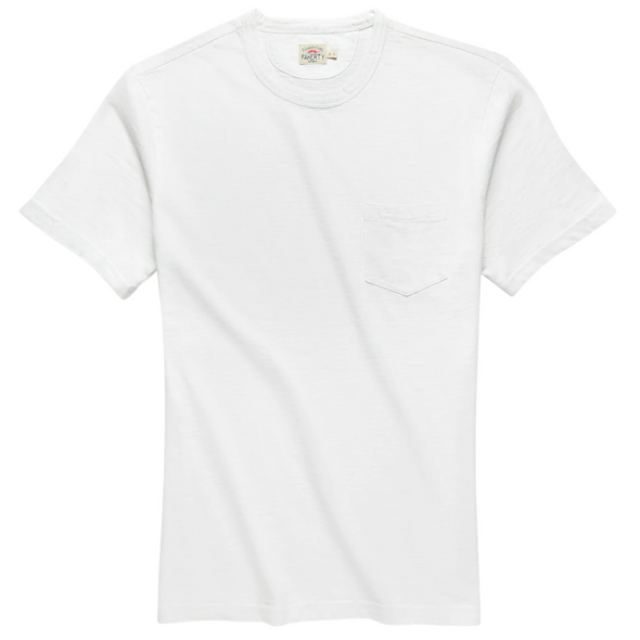 Faherty Sunwashed Pocket Tee in White
