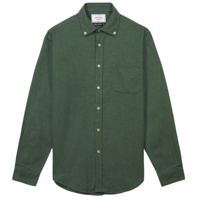 Portuguese Flannel  Teca Flannel LS Shirt in Moss Green