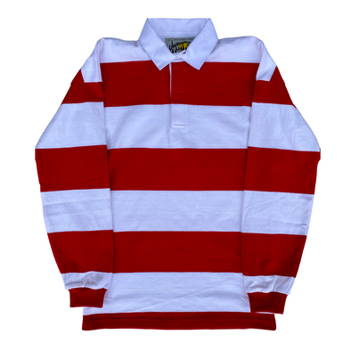 Journeyman Co. Rugby Shirt in Red/White Stripe