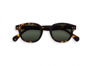 Izipizi C Frame Sunglasses in Tortoise Green Lenses