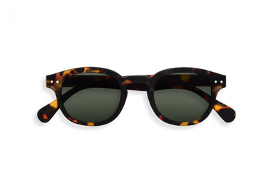 Izipizi C Frame Sunglasses in Tortoise Green Lenses