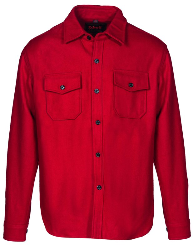36 SCHOTT WOOL CPO JACKET ウールCPOジャケット Schott N.Y.C. CPO Wool Shirt Jacket in Red