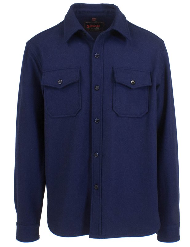 Schott N.Y.C. CPO Wool Shirt Jacket in Blue Schott N.Y.C. CPO Wool Shirt Jacket in Blue