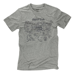 Landmark Project National Parks Map Tee in Smoke Grey